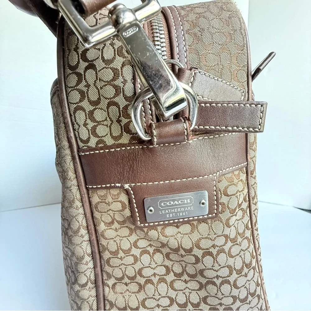 Coach Hudson Commuter Briefcase | C Signature Canvas & Leather | Laptop Bag - Picture 7 of 13